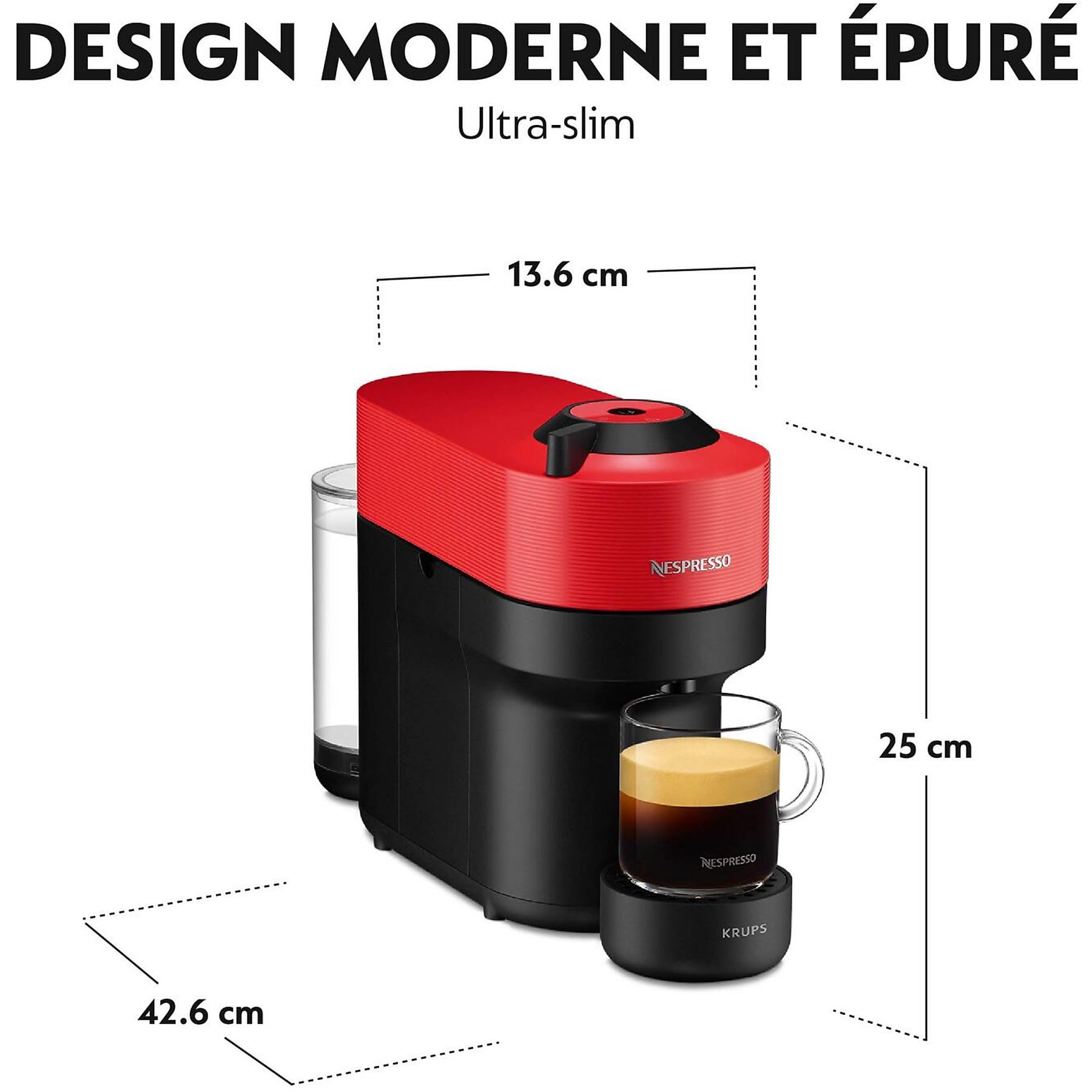 Lirona Machine à Café Rouge – Machine à Café à Capsules, Centrifusion