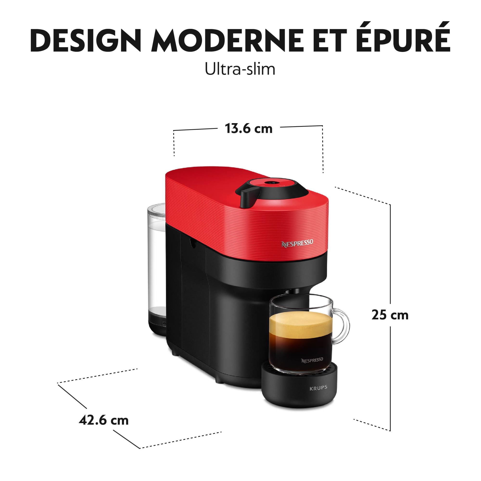 Lirona Vertuo Pop Rouge – Machine à Café à Capsules, Centrifusion