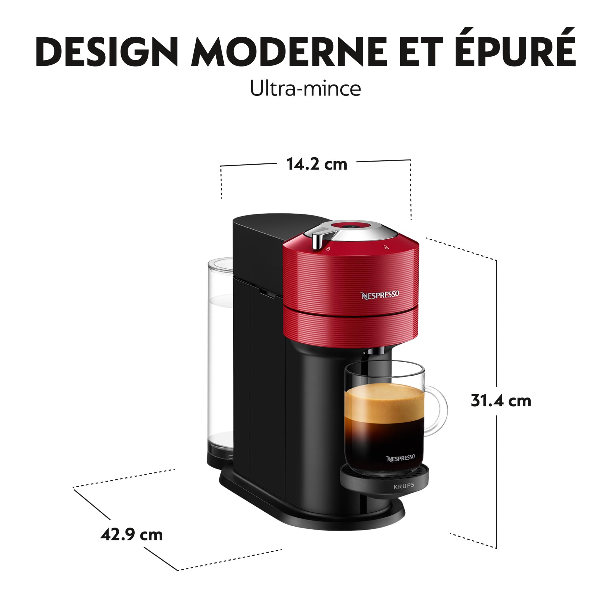 Lirona Vertuo Next Rouge – Machine à Café à Capsules, Centrifusion