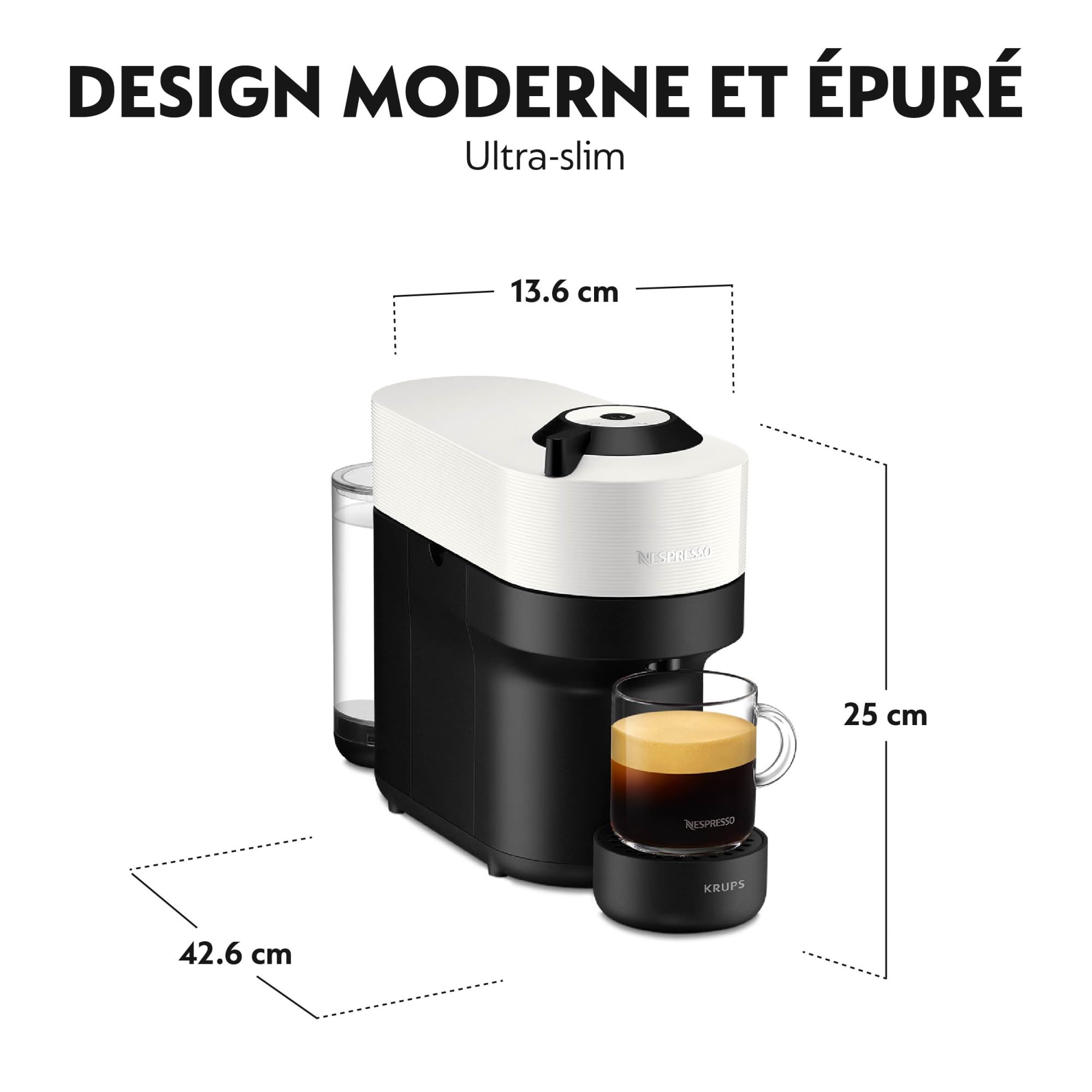 Lirona Vertuo Pop Blanc – Machine à Café à Capsules, Centrifusion