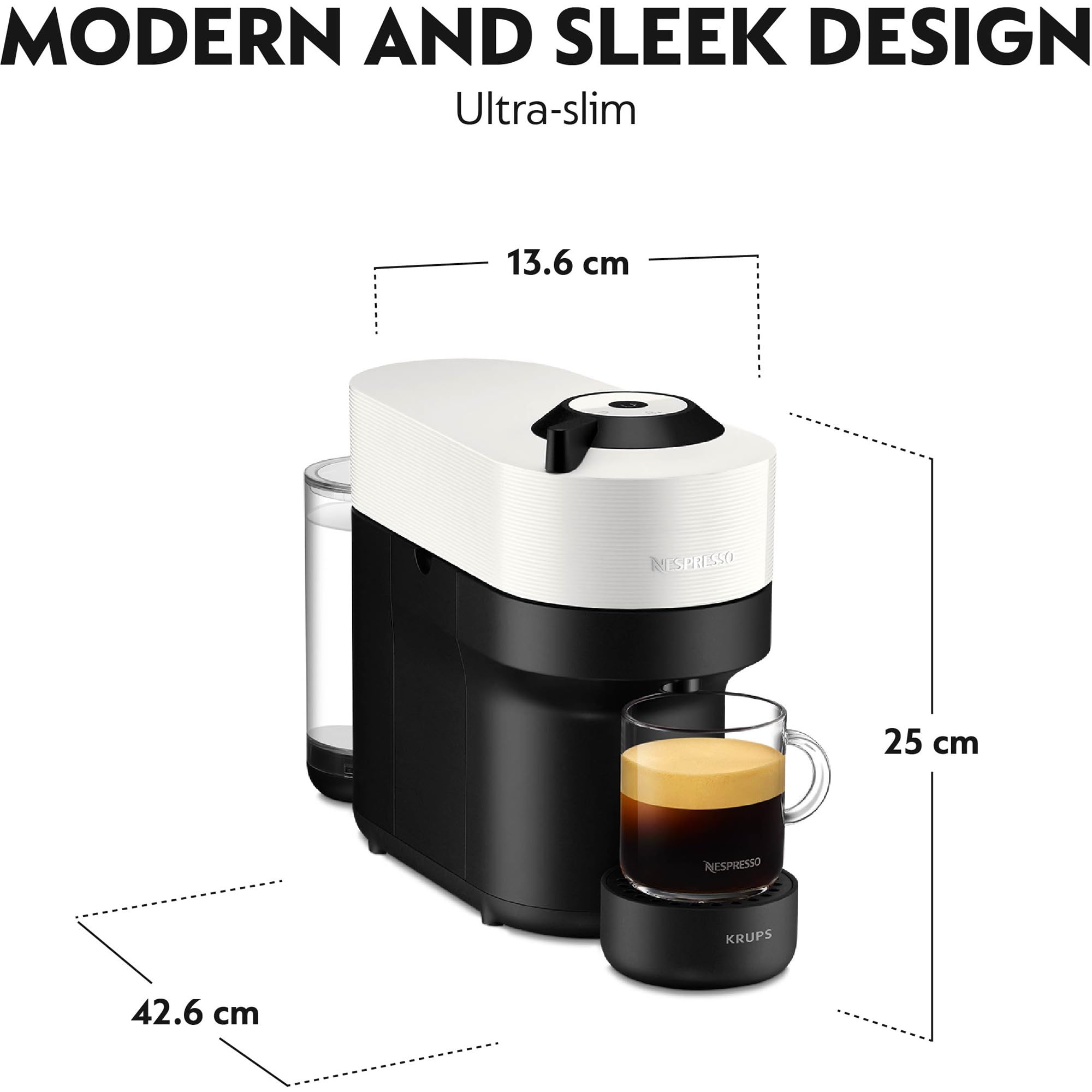 Lirona Machine à Café Blanc – Machine à Café à Capsules, Centrifusion