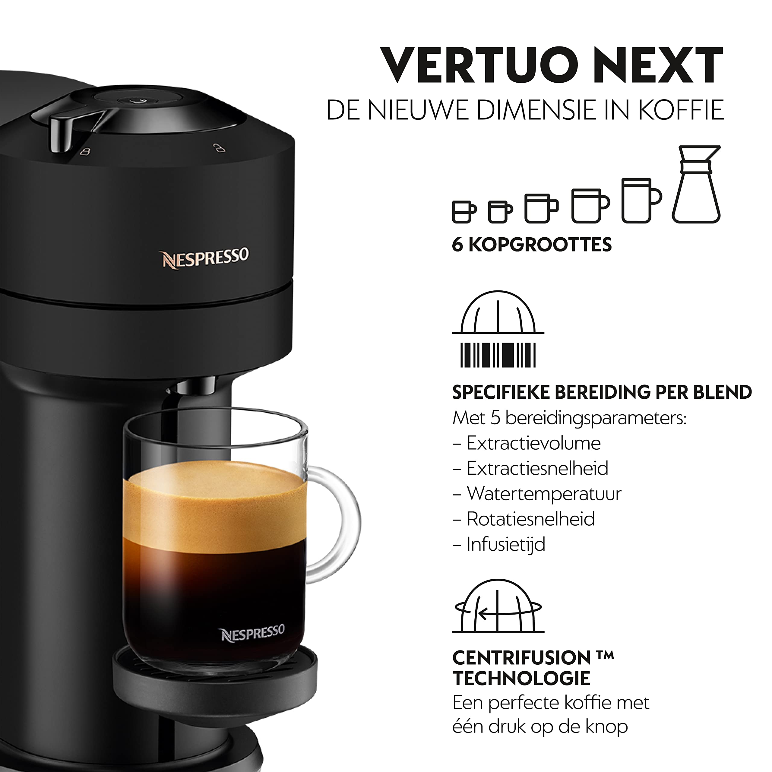Lirona Vertuo Next – Machine à Café à Capsules, Centrifusion