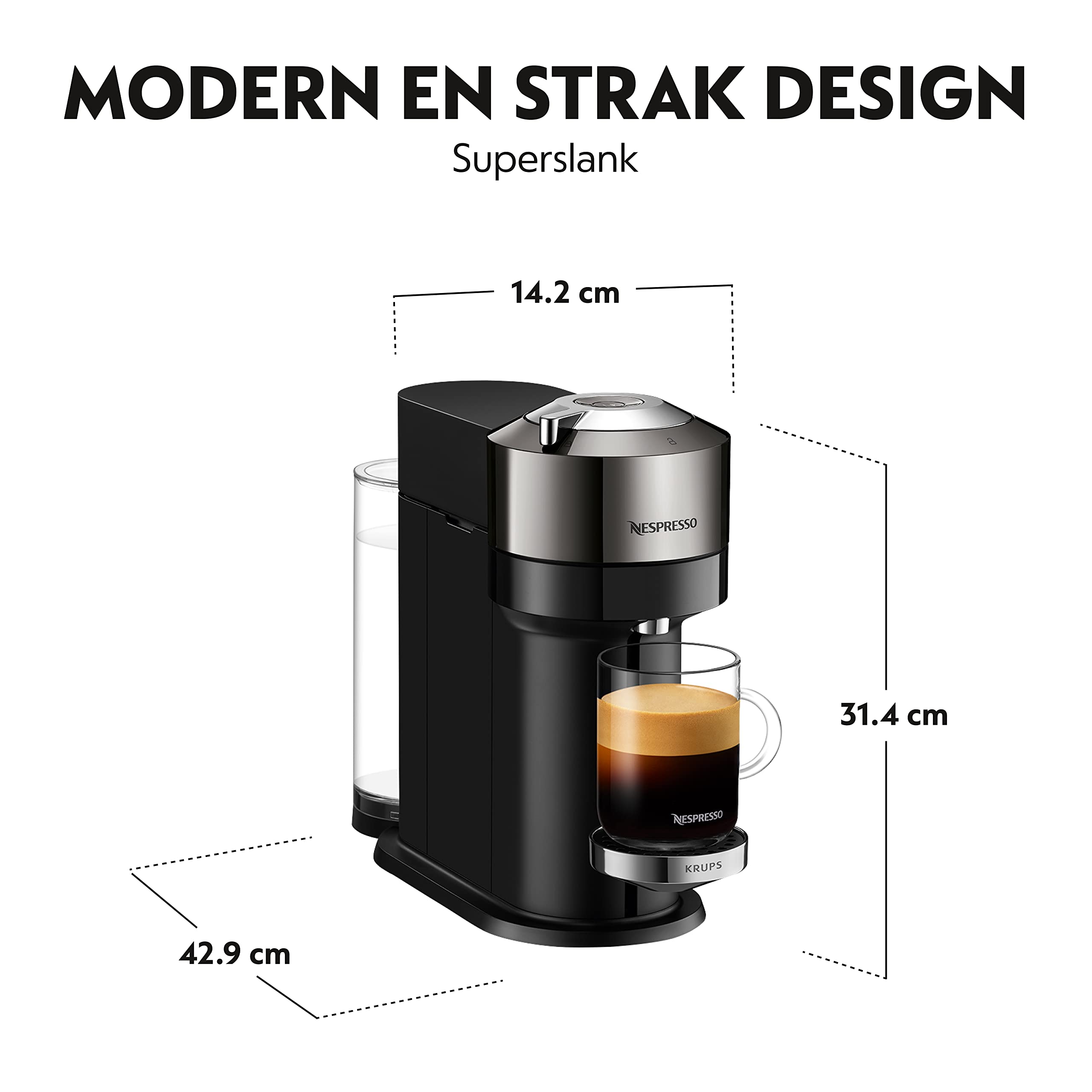 Lirona Vertuo Next Noir – Machine à Café à Capsules, Centrifusion