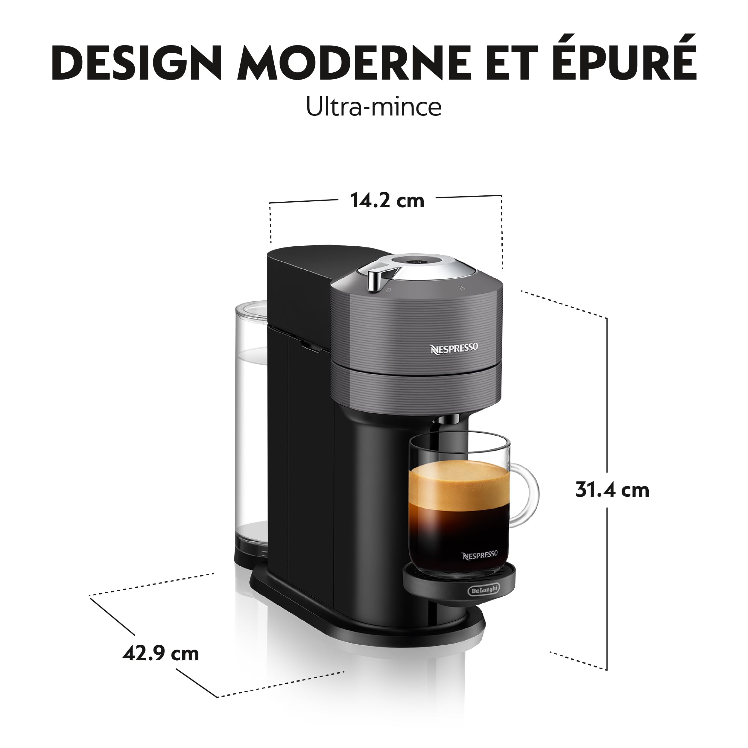 Lirona Vertuo Next Gris – Machine à Café à Capsules, Centrifusion