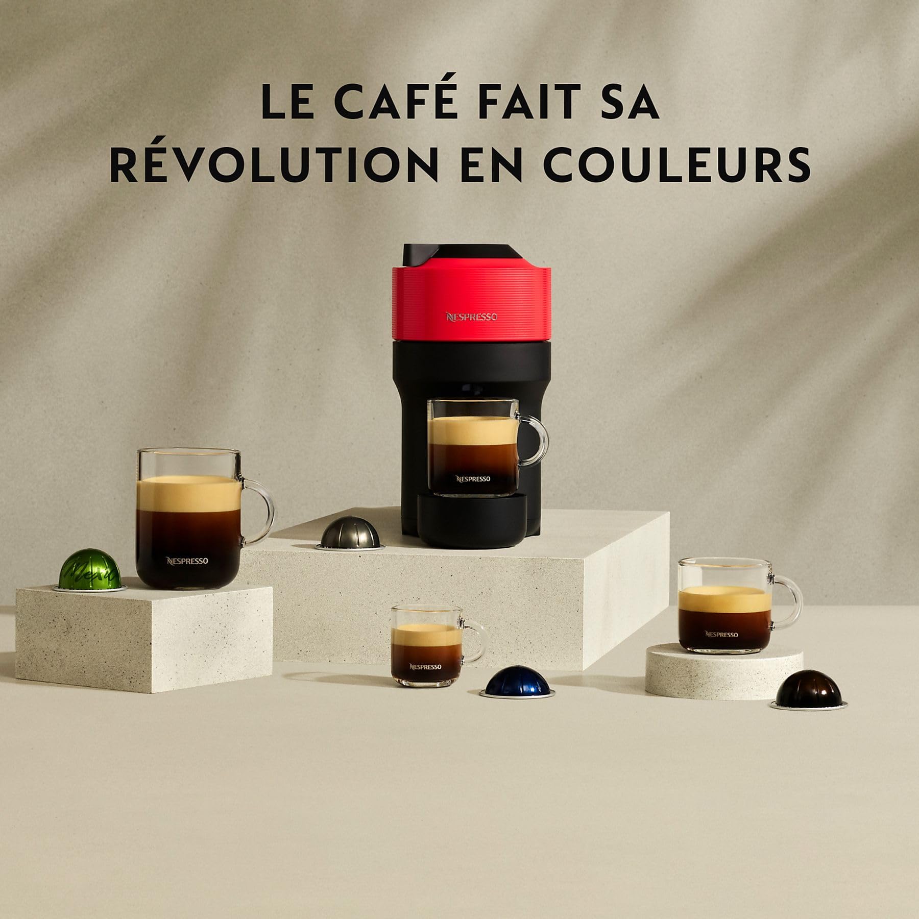 Lirona Machine à Café Rouge – Machine à Café à Capsules, Centrifusion