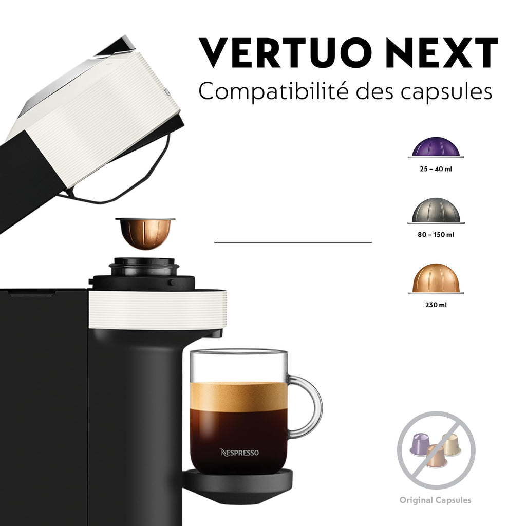 Lirona Vertuo Next Blanc – Machine à Café à Capsules, Centrifusion